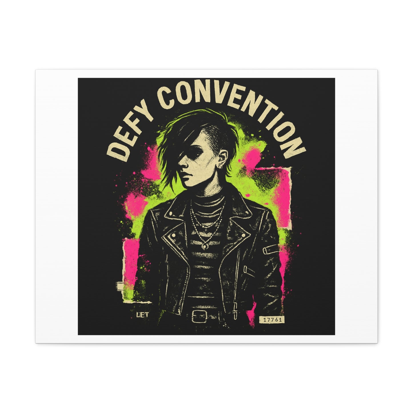 Defy Convention Matte Canvas Art — Punk Goth Portrait Wall Decor