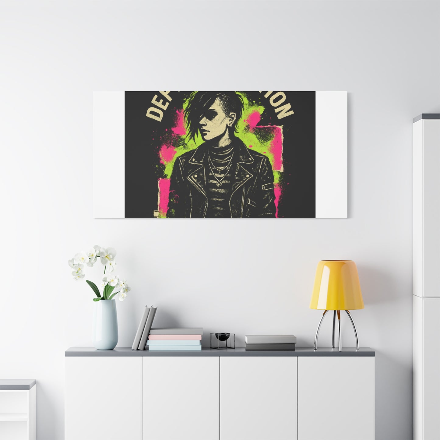 Defy Convention Matte Canvas Art — Punk Goth Portrait Wall Decor