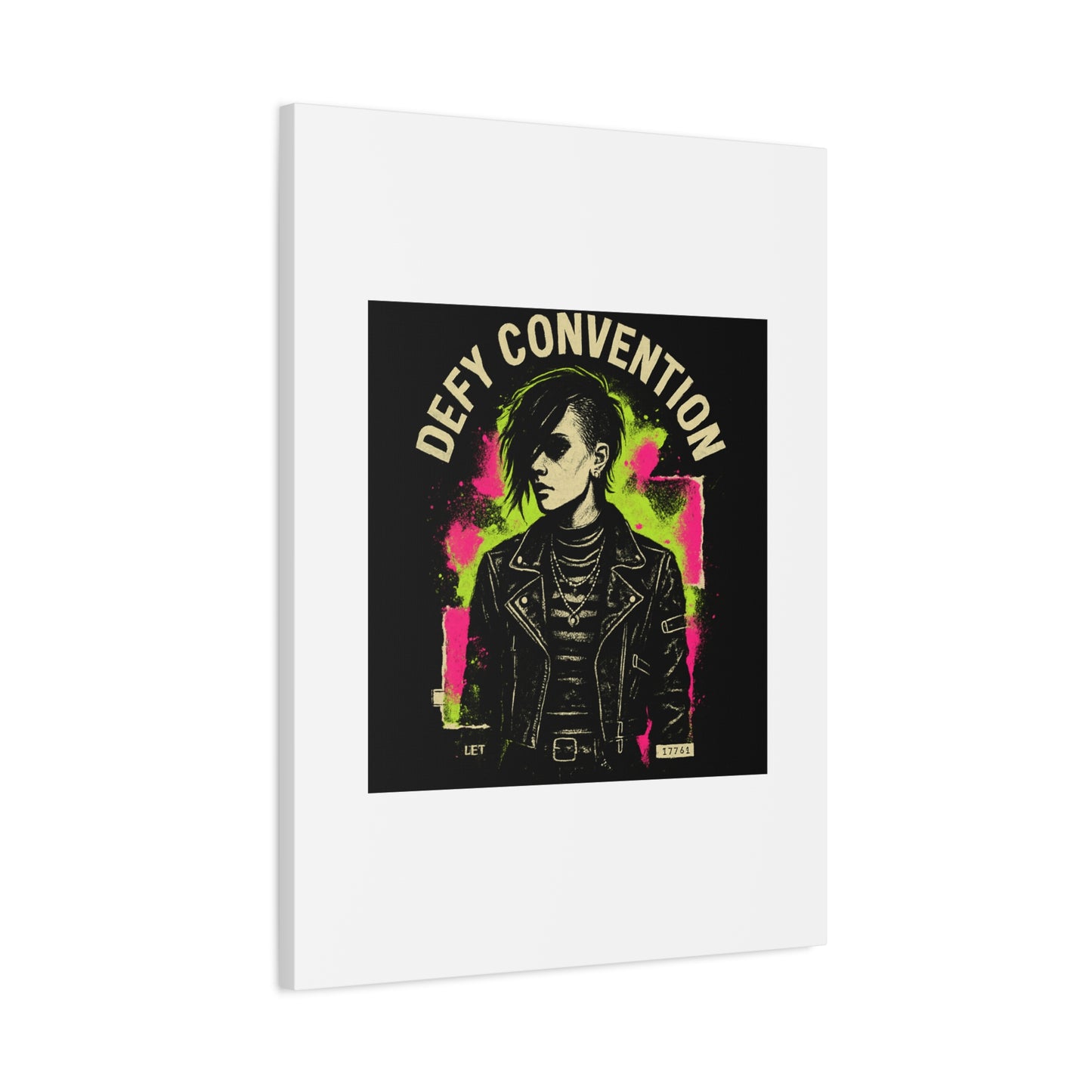 Defy Convention Matte Canvas Art — Punk Goth Portrait Wall Decor