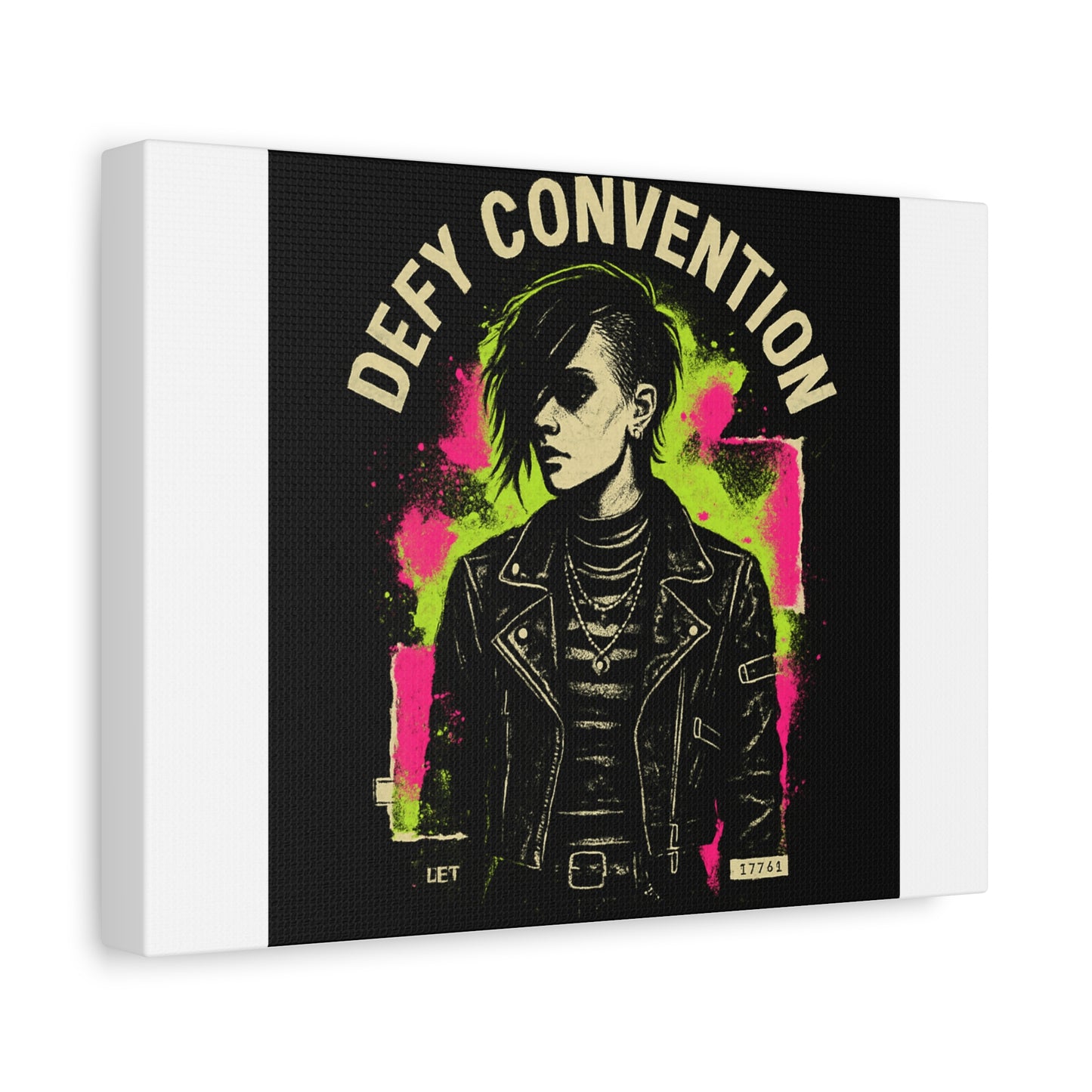 Defy Convention Matte Canvas Art — Punk Goth Portrait Wall Decor