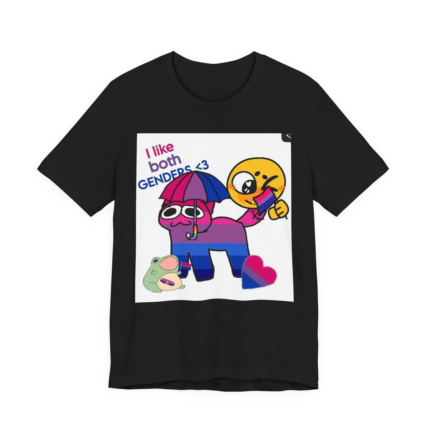Bi Pride T-Shirt — "I Like Both Genders" Bisexual Flag Graphic Tee