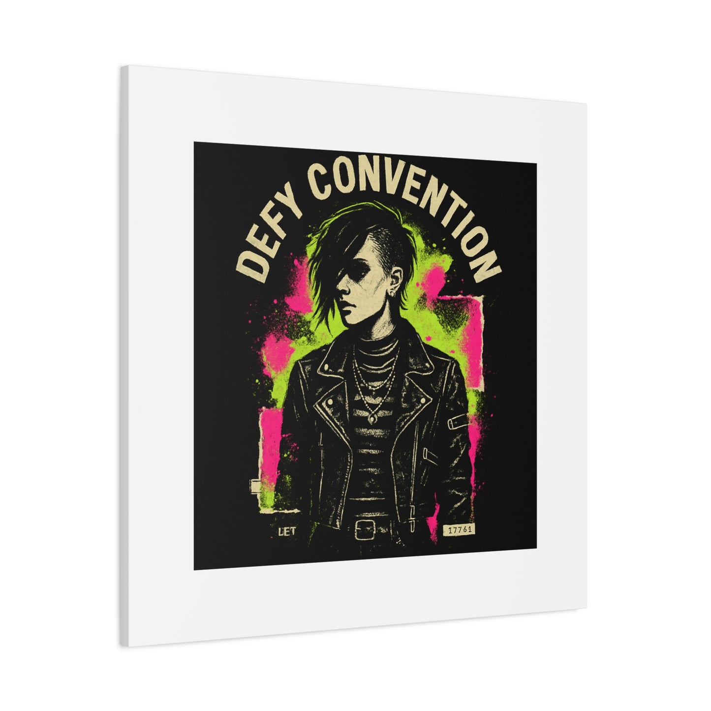 Defy Convention Matte Canvas Art — Punk Goth Portrait Wall Decor