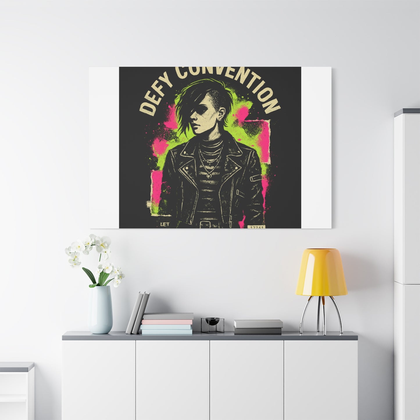 Defy Convention Matte Canvas Art — Punk Goth Portrait Wall Decor