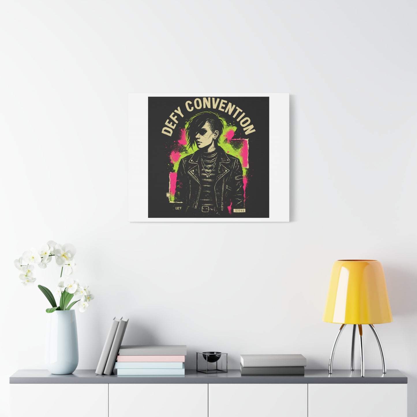 Defy Convention Matte Canvas Art — Punk Goth Portrait Wall Decor