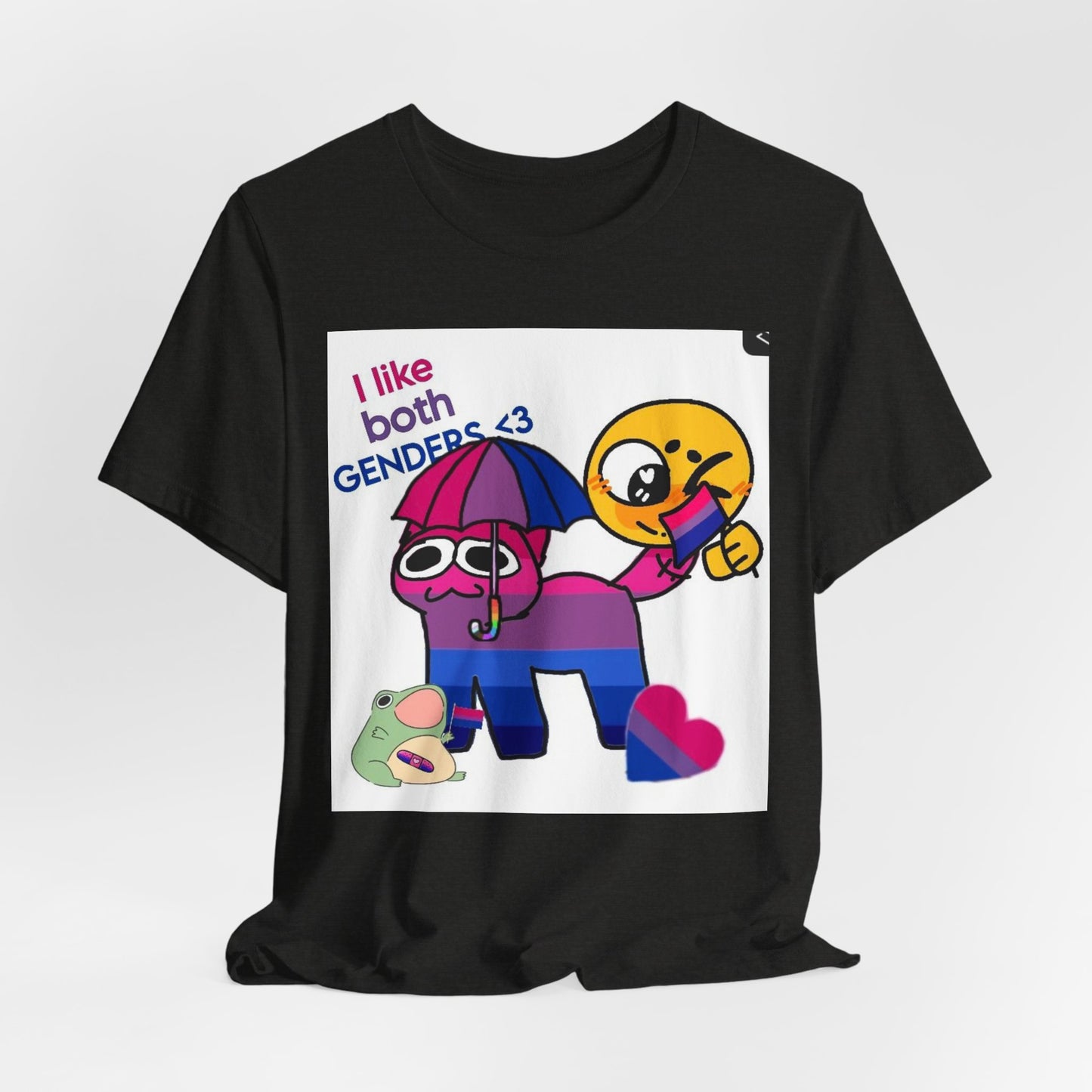 Bi Pride T-Shirt — "I Like Both Genders" Bisexual Flag Graphic Tee