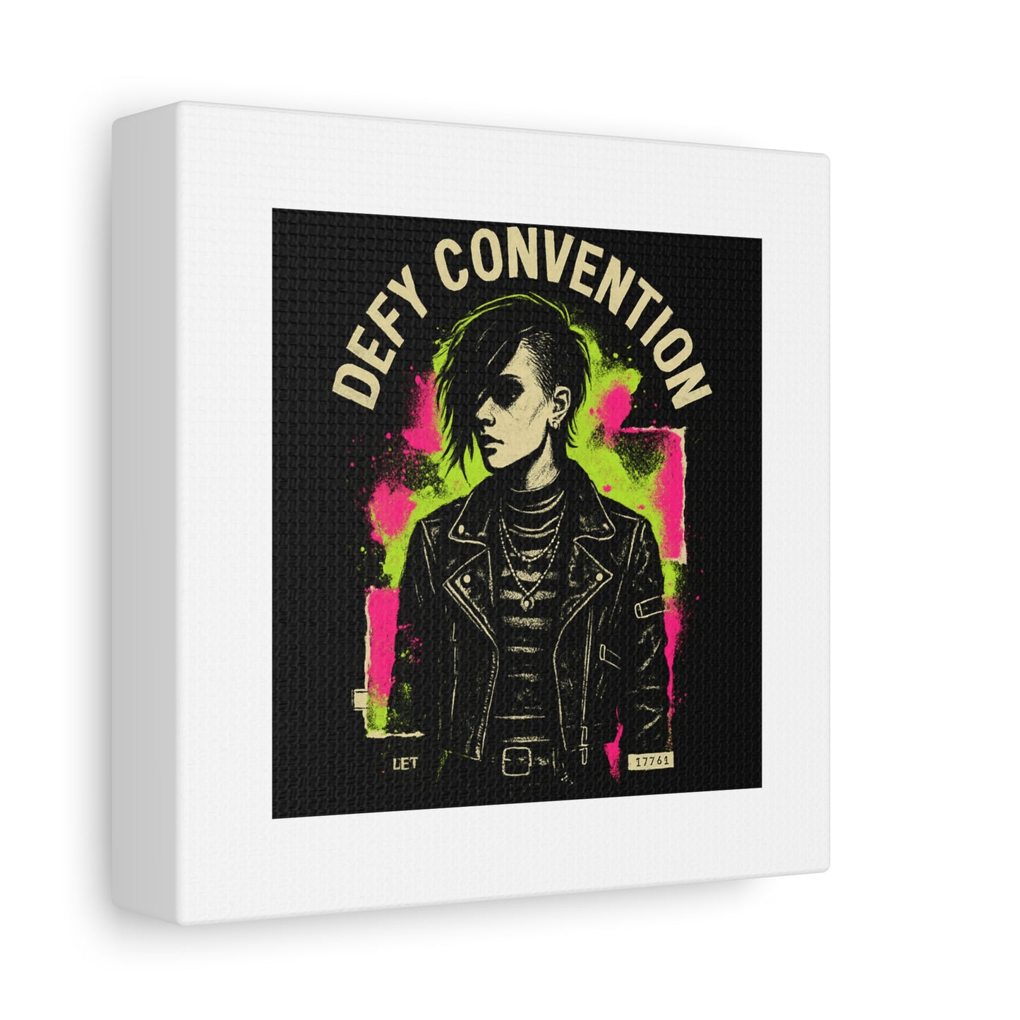 Defy Convention Matte Canvas Art — Punk Goth Portrait Wall Decor