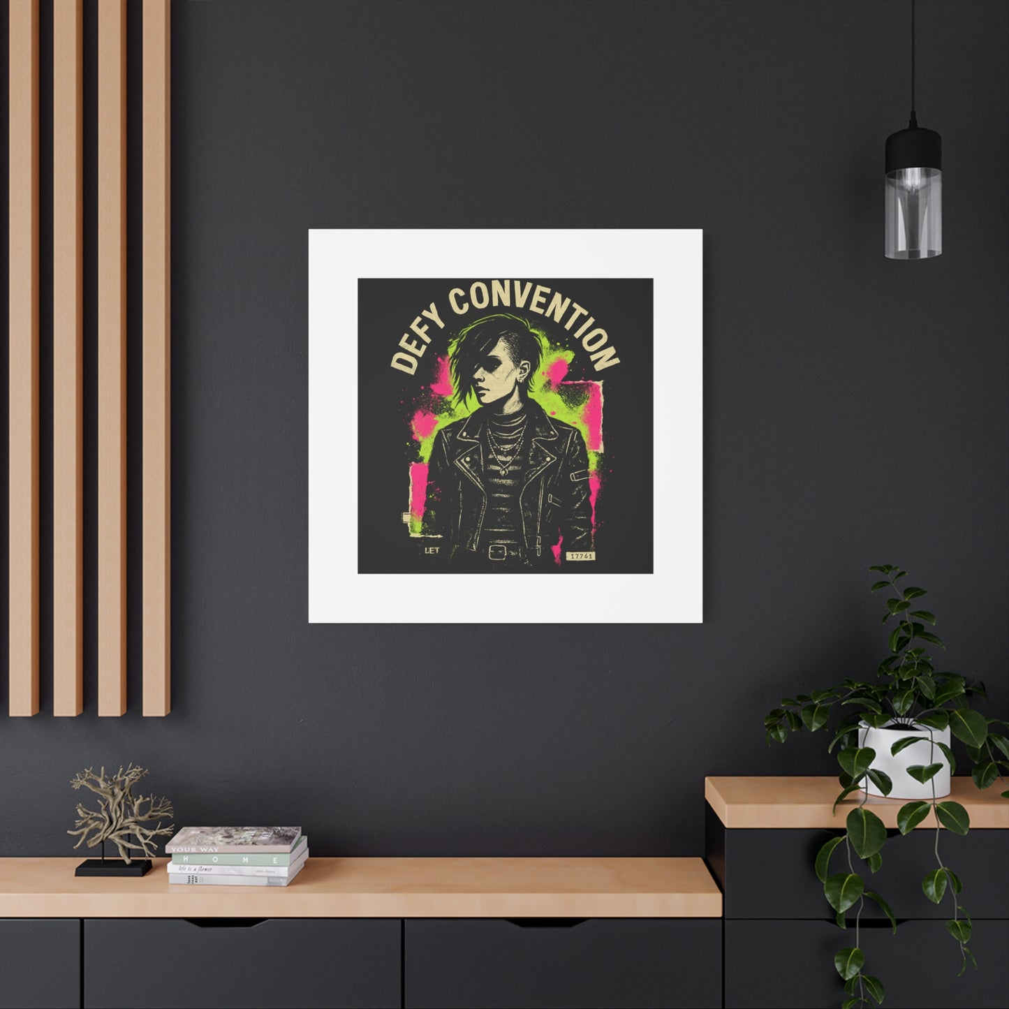 Defy Convention Matte Canvas Art — Punk Goth Portrait Wall Decor