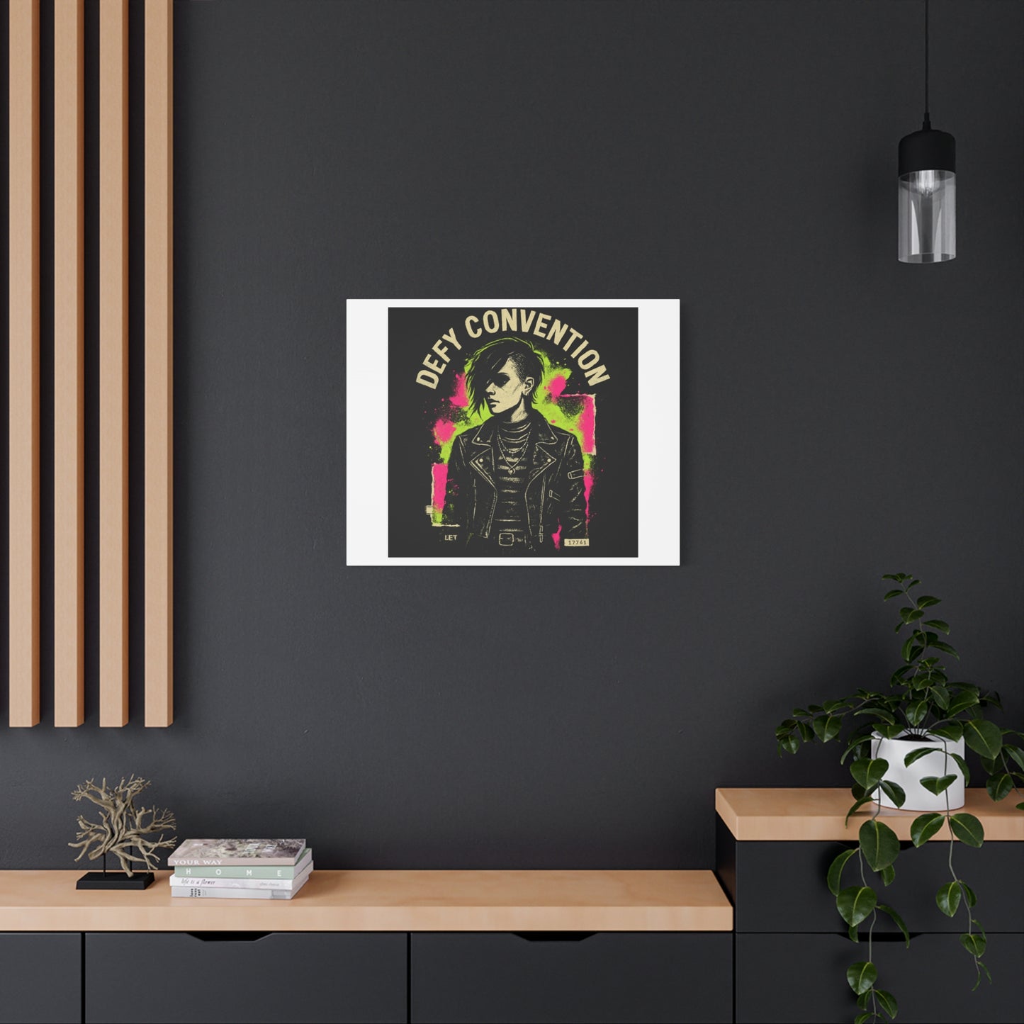 Defy Convention Matte Canvas Art — Punk Goth Portrait Wall Decor